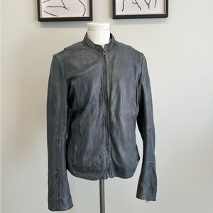 COPY - Mauritius Womens Large Leather Biker Jacket Zip Black